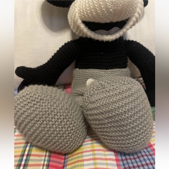 DISNEY PARKS PLUSH STEAMBOAT WILLIE MICKEY MOUSE, 20 IN BLACK GRAY WHITE KNIT - Picture 5 of 16
